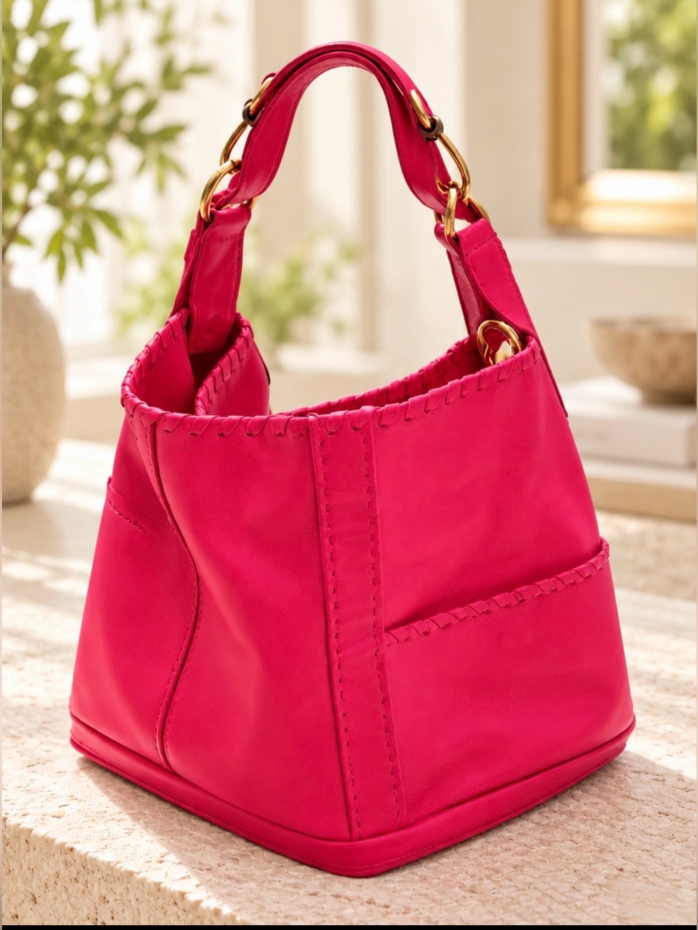 Carla Mancini Pink shoulder Leather Bag